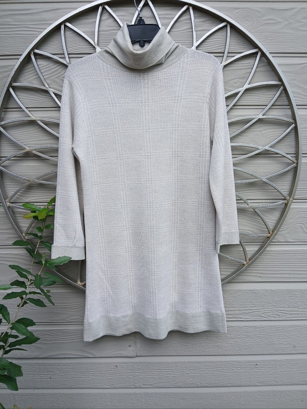 Peter Millar Light Beige Turtleneck Tunic Sweater